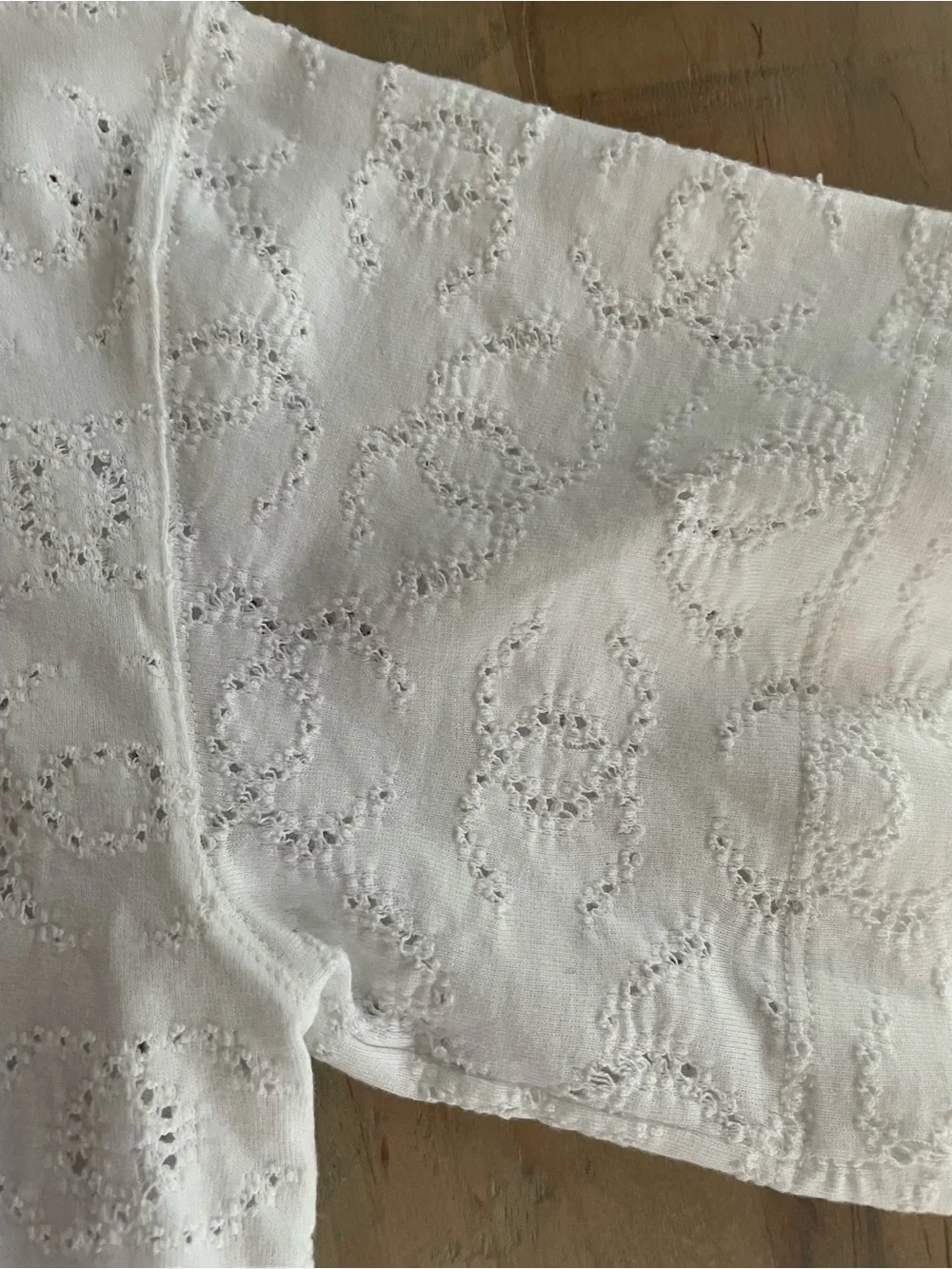 CHANEL white eyelet